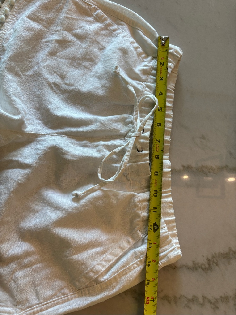J. Crew linen 3" pom-pom drawstring coastal minimal Euro Summer shorts size XS - Picture 6 of 7